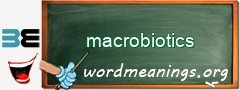 WordMeaning blackboard for macrobiotics